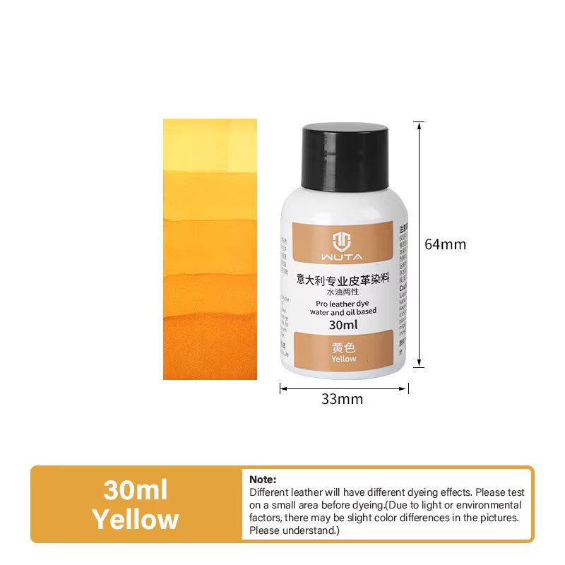 WUTA 30ml Italy Pro Leather Dye Water & oil Based Penetrating,Permanent Dye DIY Coloring Uncoated Leather for Shoe Boot Belt Bag