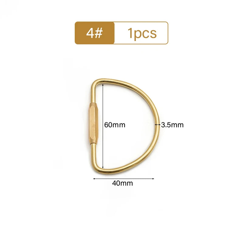 Brass Screw Lock Keychain Water Drop U-Shaped D-Shaped Screw Ring | WUTA