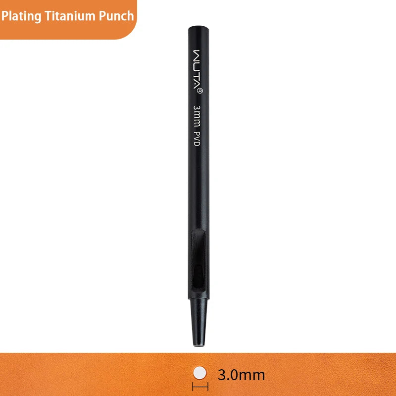 Leather Round Hole Punch Hollow Puncher Black Titanium Plated Punch Hole Tool | WUTA