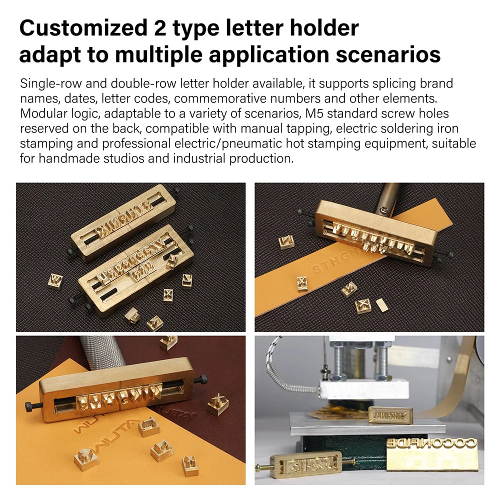 Customized French Fonts Brass Stamping Letters Kits Numbers Alphabets Symbols Characters Embossing Molds Logo for Hot Foil Stamping Machine | WUTA