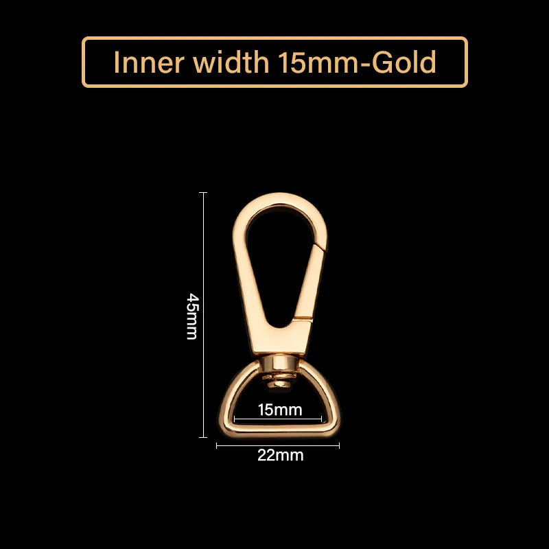 WUTA 1pcs Leather Snap Hook Swivel Clips Metal Buckle Strap Lobster Clasps Push Gate Handbags Hardware Purse Making Accessories