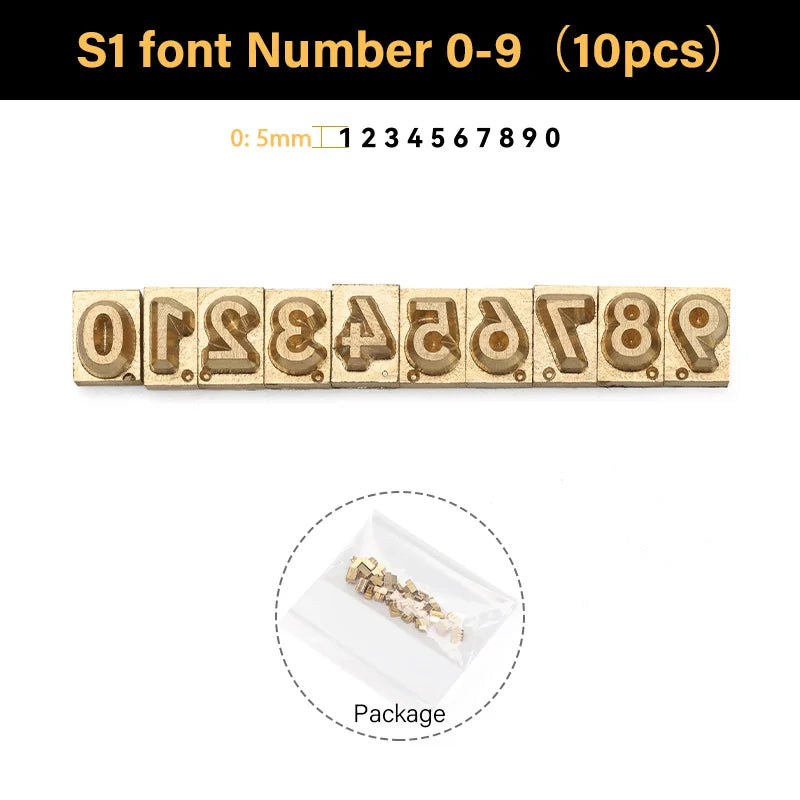 Customized French Fonts Brass Stamping Letters Kits Numbers Alphabets Symbols Characters Embossing Molds Logo for Hot Foil Stamping Machine | WUTA