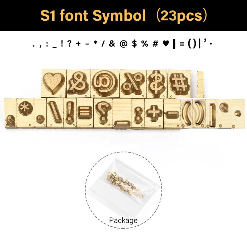 Customized French Fonts Brass Stamping Letters Kits Numbers Alphabets Symbols Characters Embossing Molds Logo for Hot Foil Stamping Machine | WUTA