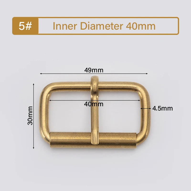 Senior Solid Brass Belt Buckle Center Bar Roller Buckle | WUTA