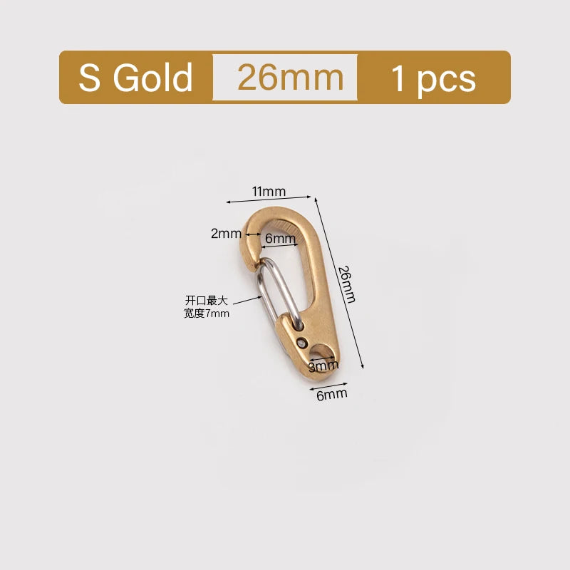 WUTA Gold Brass Keychain Camping Buckle Spring Snap Smooth Keychains