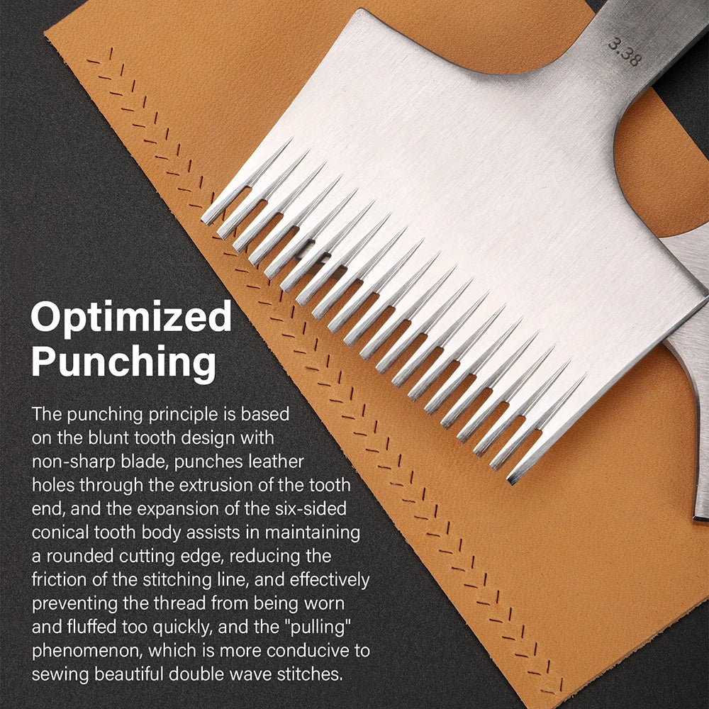 20 Prong Pricking Iron Leather Chisel French Style Leather Punching Tools | WUTA