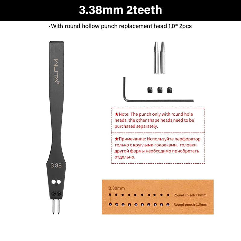 3G Leather Punches Head Replaceable Pricking Iron Removable Diamond Olive Round Hole French Style Chisel DIY Craft Tools| WUTA