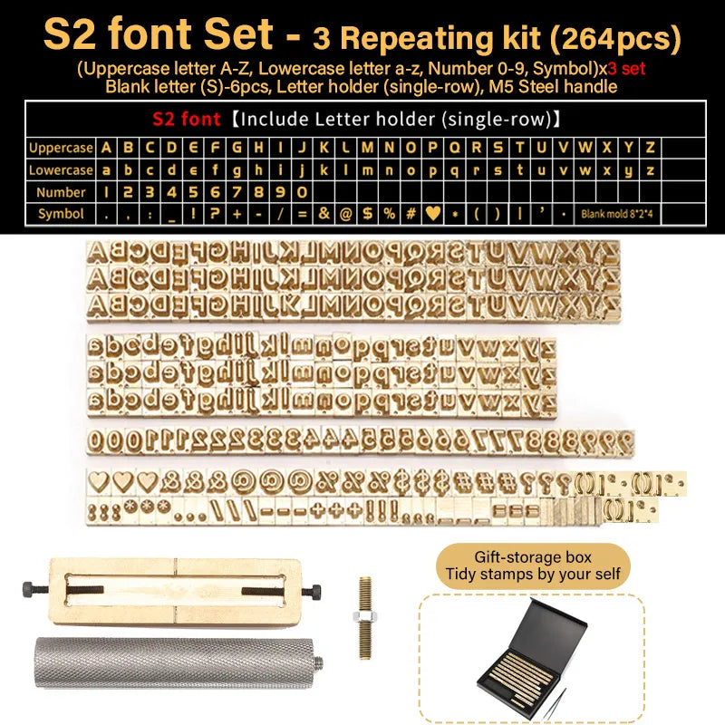 Brass Stamping Letters Kits Numbers Alphabets Symbols Characters Embossing Molds Brass Stamps Letter Number Alphabet Symbol Custom Logo for Hot Foil Stamping Machine | WUTA