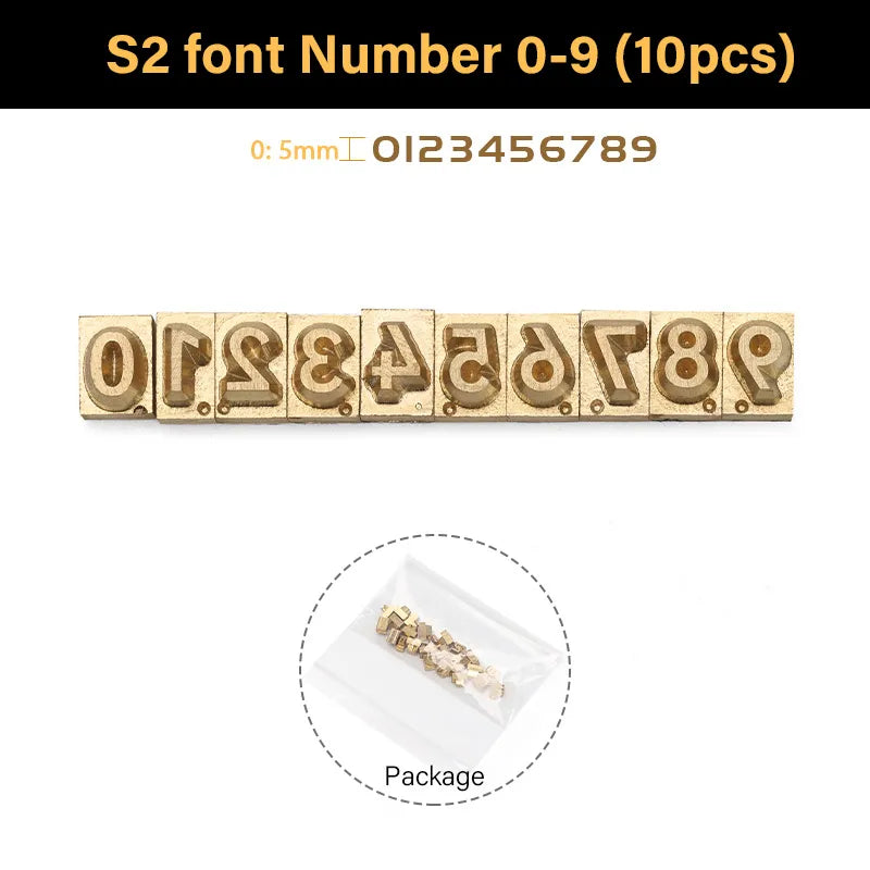 Brass Stamping Letters Kits Numbers Alphabets Symbols Characters Embossing Molds Brass Stamps Letter Number Alphabet Symbol Custom Logo for Hot Foil Stamping Machine | WUTA