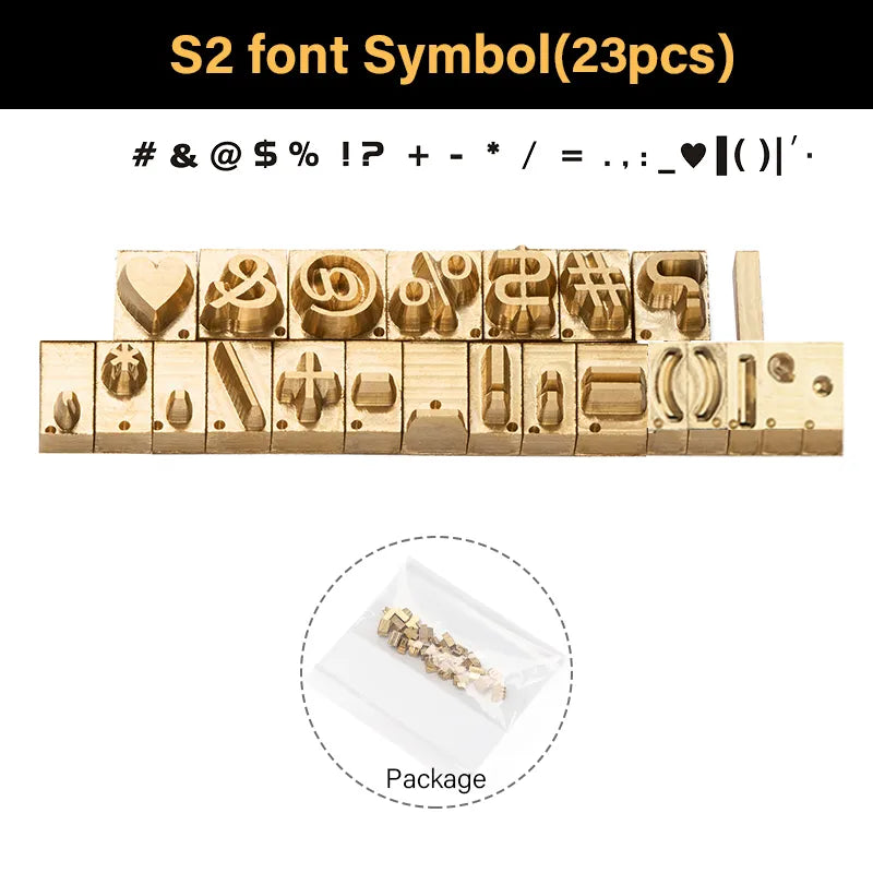 Brass Stamping Letters Kits Numbers Alphabets Symbols Characters Embossing Molds Brass Stamps Letter Number Alphabet Symbol Custom Logo for Hot Foil Stamping Machine | WUTA