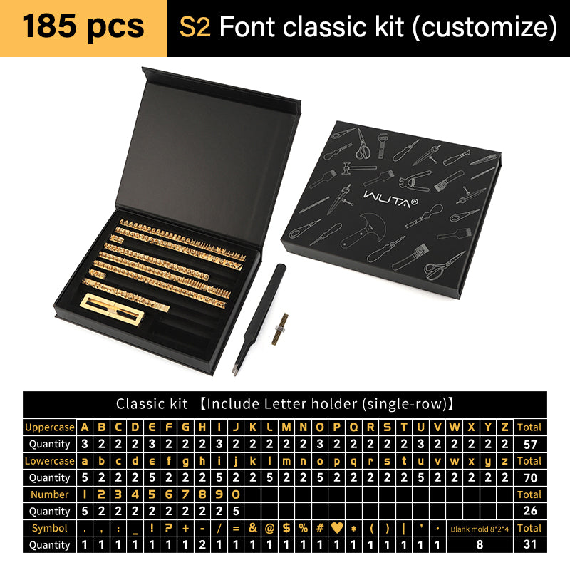 Brass Stamping Letters Kits Numbers Alphabets Symbols Characters Embossing Molds Brass Stamps Letter Number Alphabet Symbol Custom Logo for Hot Foil Stamping Machine | WUTA