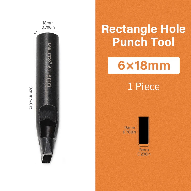 WUTA 1pc Anti-Rust Leather Hollow Punch Rectangle Slot Puncher Oblong Hole Cutter