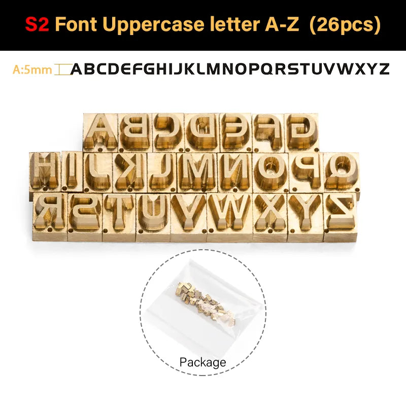 Brass Stamping Letters Kits Numbers Alphabets Symbols Characters Embossing Molds Brass Stamps Letter Number Alphabet Symbol Custom Logo for Hot Foil Stamping Machine | WUTA