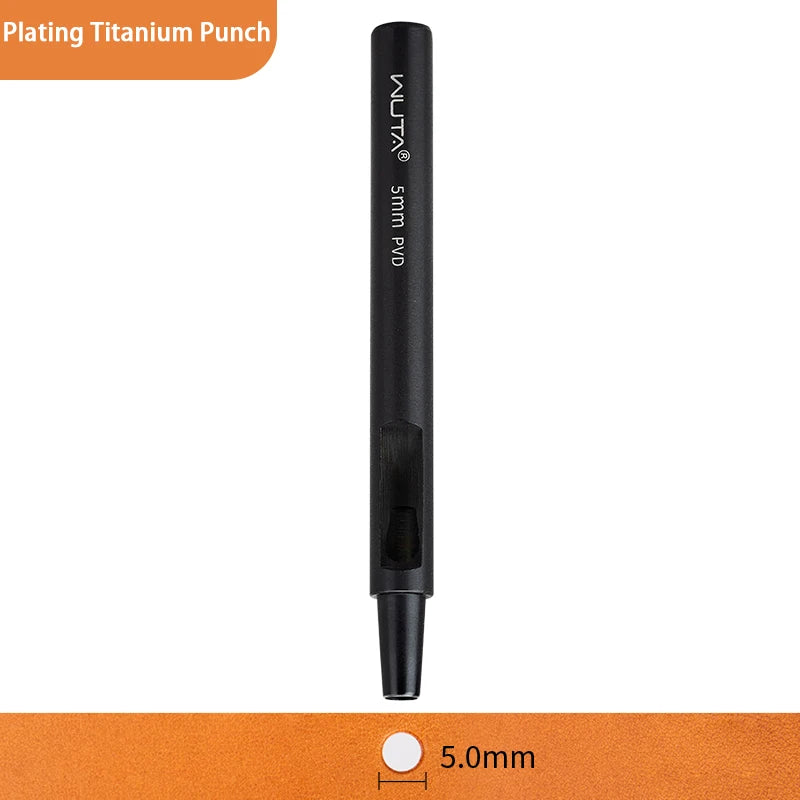Leather Round Hole Punch Hollow Puncher Black Titanium Plated Punch Hole Tool | WUTA