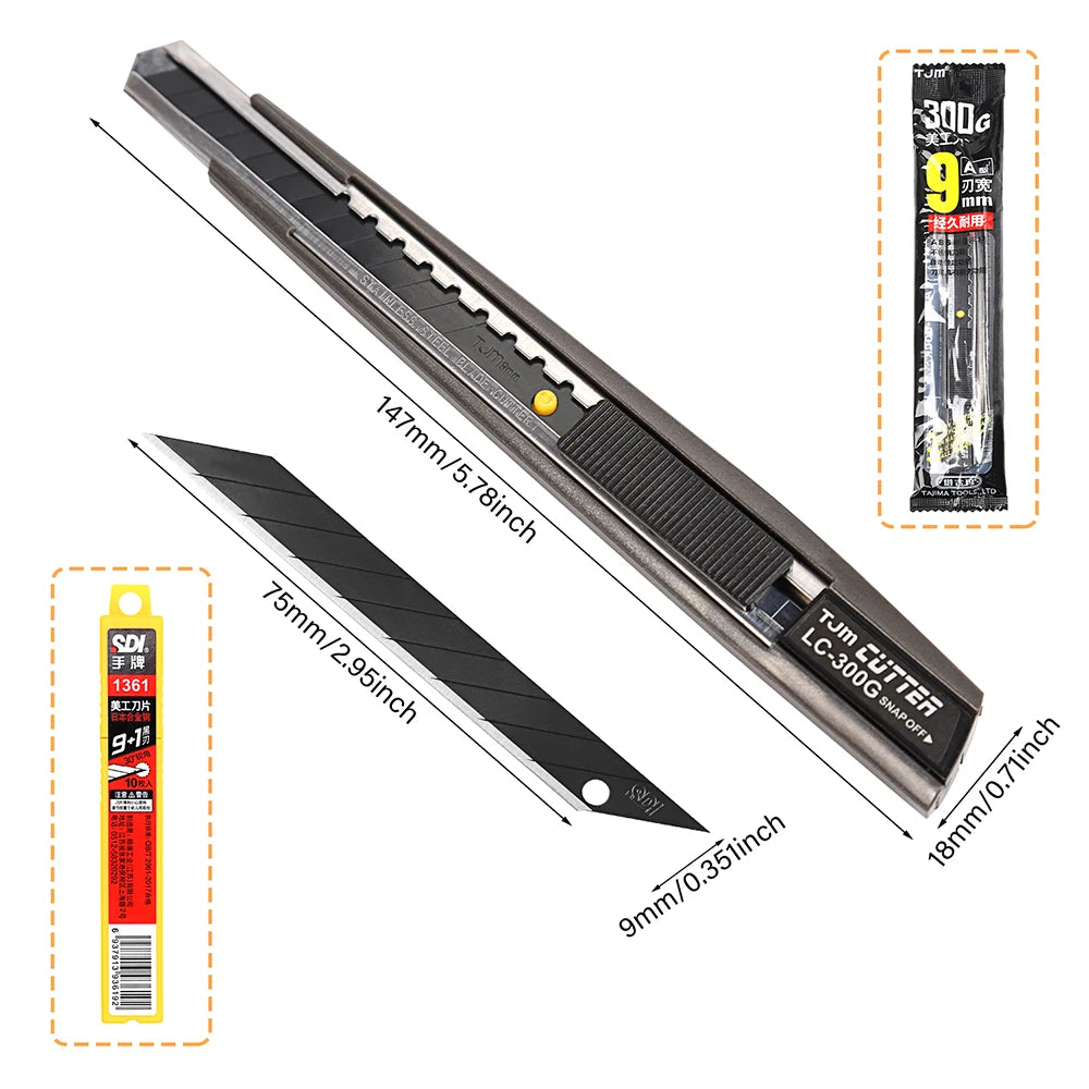 Retractable Blade Utility Knife Leather Cutter Paper Pen Engraving Knives | WUTA