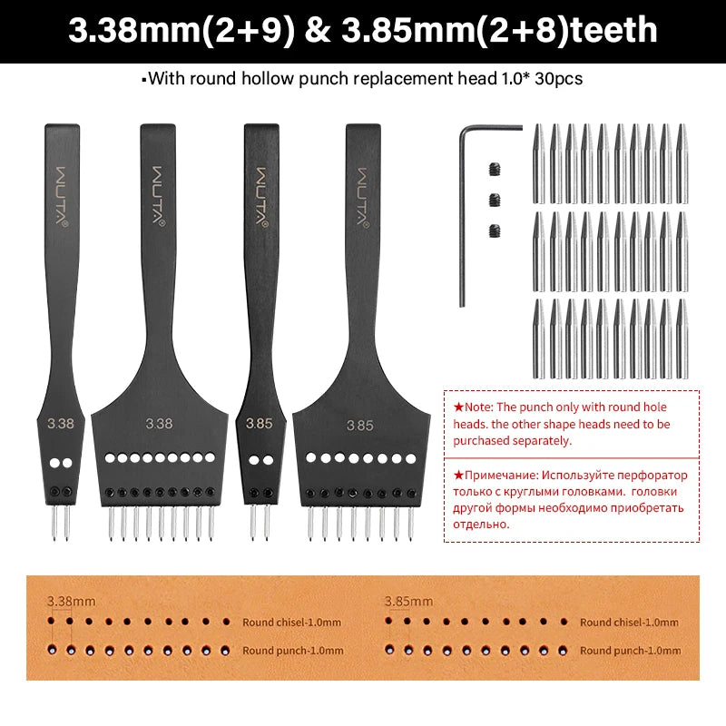 3G Leather Punches Head Replaceable Pricking Iron Removable Diamond Olive Round Hole French Style Chisel DIY Craft Tools| WUTA