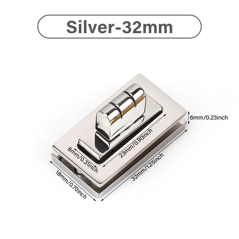 Oblong Stainless steel Bag Padlock Twist Lock Turn Clasp Rotary for Purses Bags | WUTA