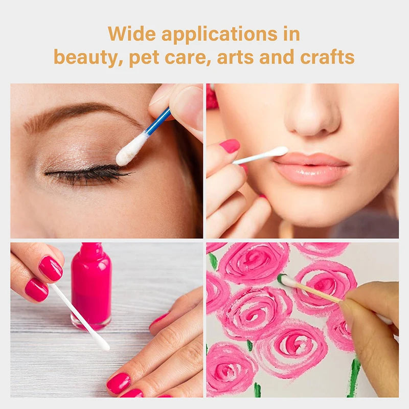 Cotton Swabs Sponge Stick Double Pointed Cotton Buds | WUTA