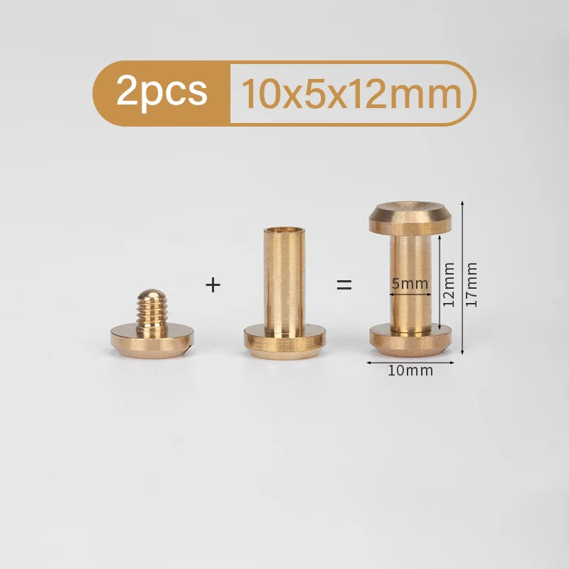 Solid Brass Chicago Screws Nail Concave Head Rivets Durable| WUTA