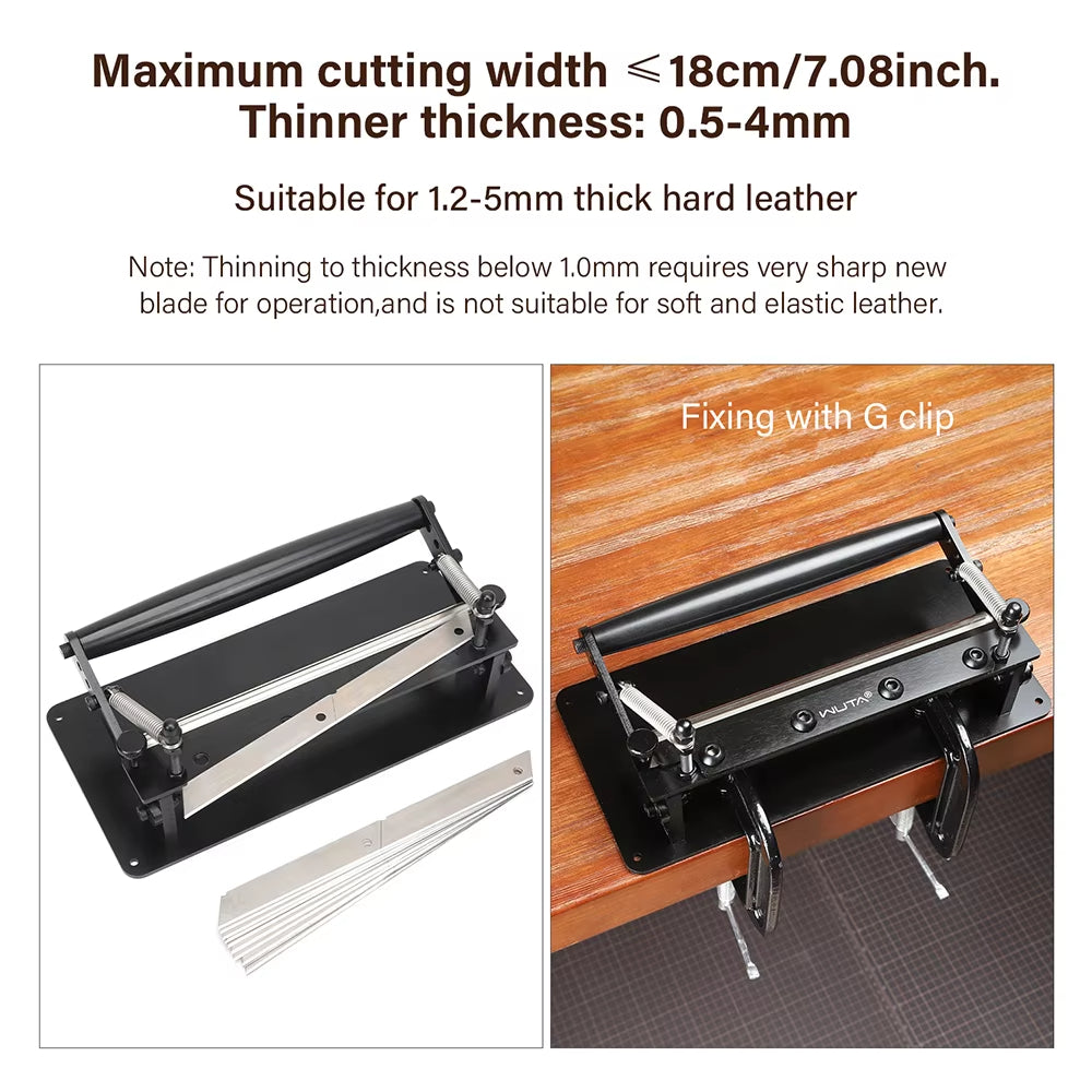 WUTA Leather Splitter Machine, Manual Leather Skiving Tool for Precise Leather Thinning and Splitting