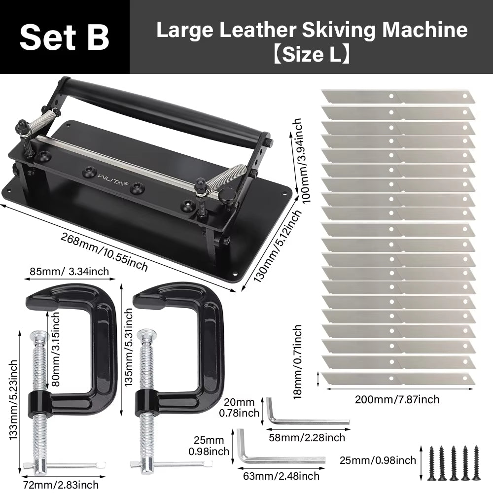 WUTA Leather Splitter Machine, Manual Leather Skiving Tool for Precise Leather Thinning and Splitting