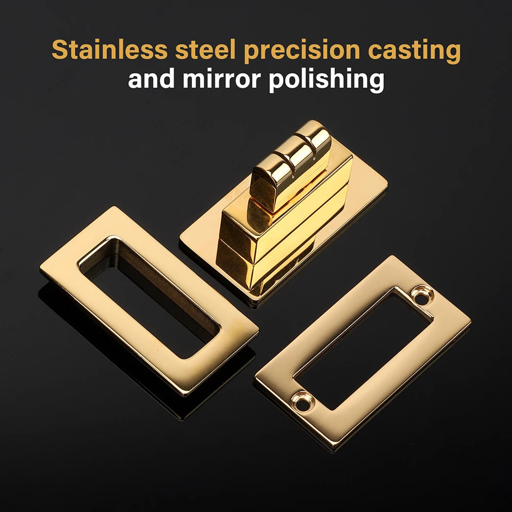 Oblong Stainless steel Bag Padlock Twist Lock Turn Clasp Rotary for Purses Bags | WUTA