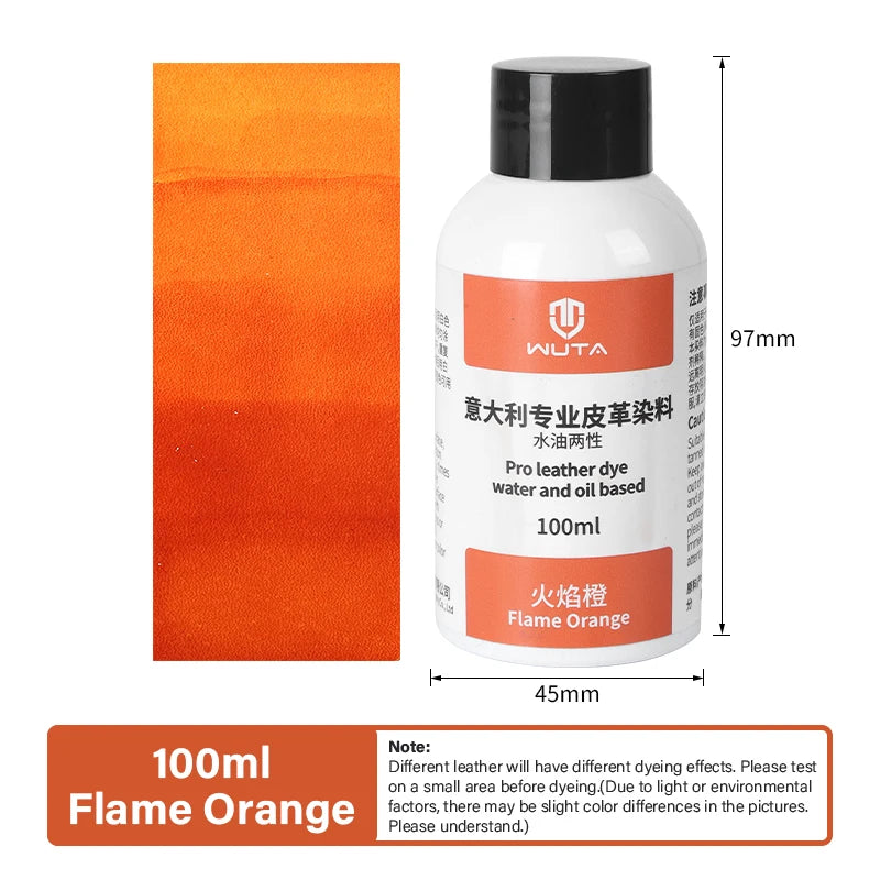 100ml Pro Leather Dye Water & Oil Based Penetrating Permanent Dye DIY Coloring Uncoated Leather | WUTA
