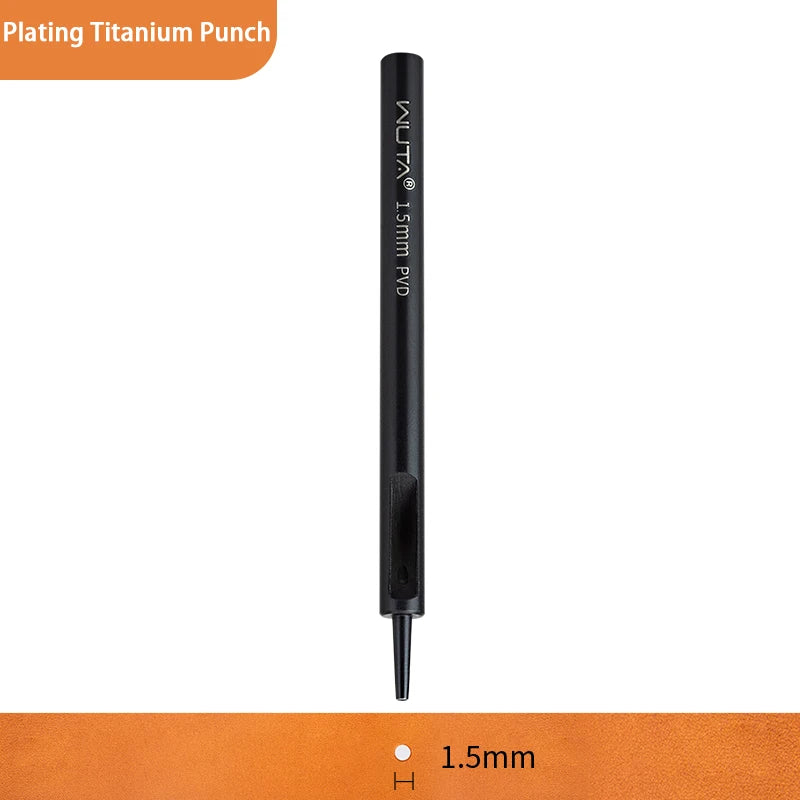 Leather Round Hole Punch Hollow Puncher Black Titanium Plated Punch Hole Tool | WUTA