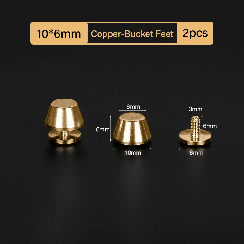 Solid Brass Leather Rivets Spike Studs Handbag Bottom Protecting Feet Nail Bucket Mushroom Screw Back Flat Rivet | WUTA