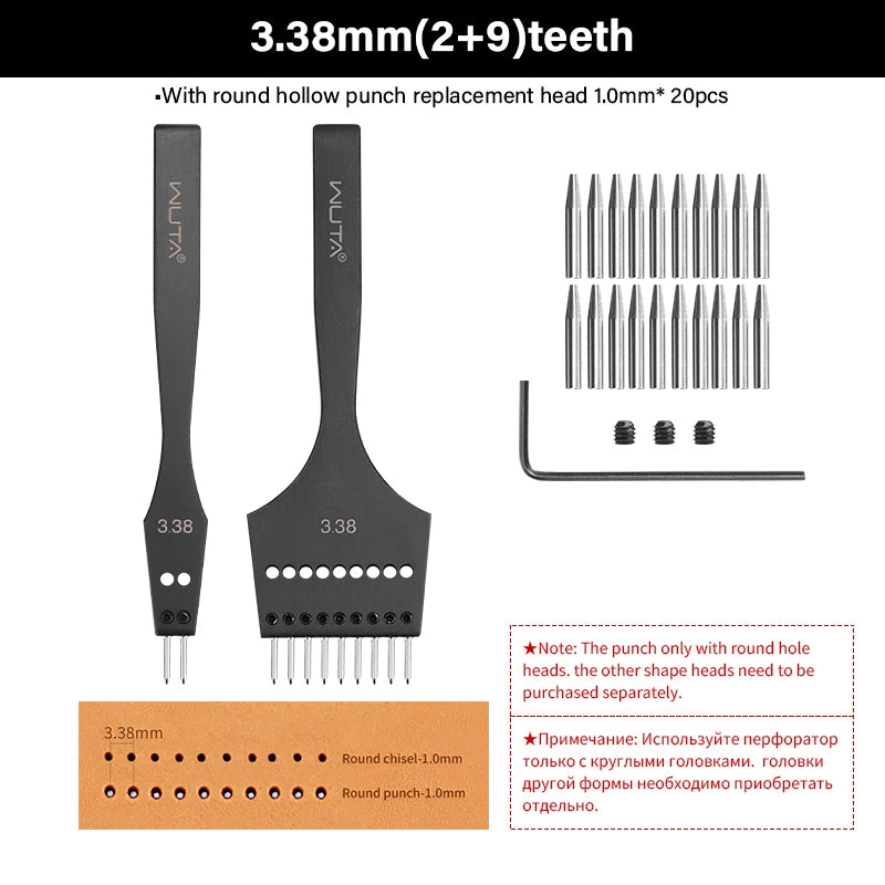 3G Leather Punches Head Replaceable Pricking Iron Removable Diamond Olive Round Hole French Style Chisel DIY Craft Tools| WUTA