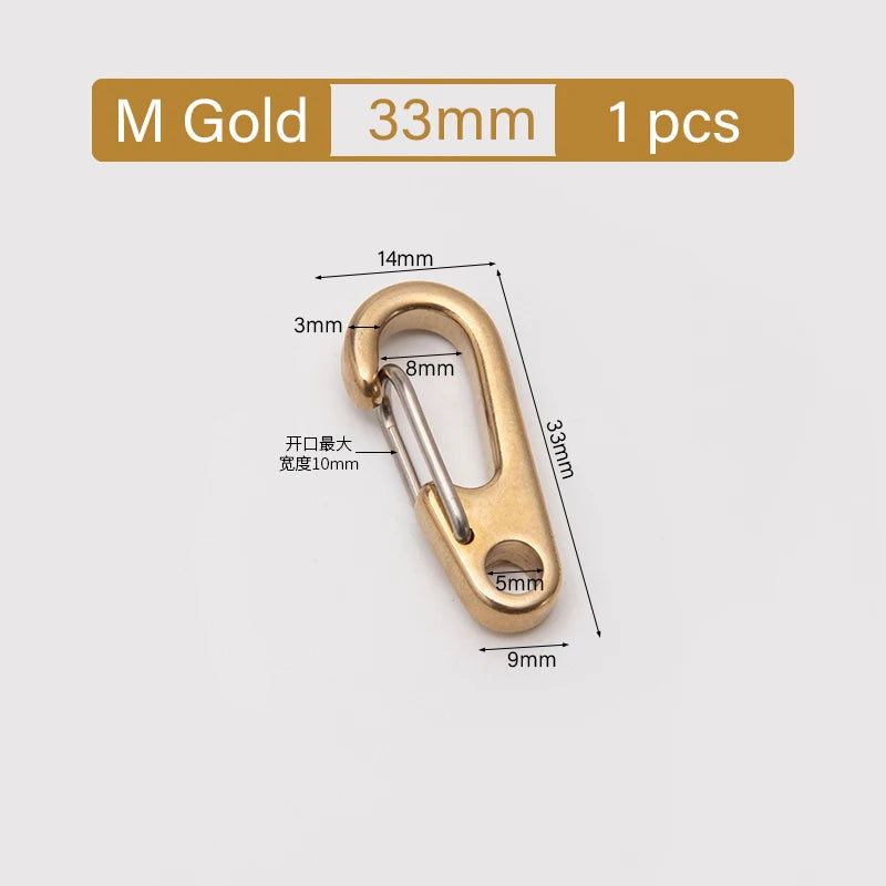 WUTA Gold Brass Keychain Camping Buckle Spring Snap Smooth Keychains