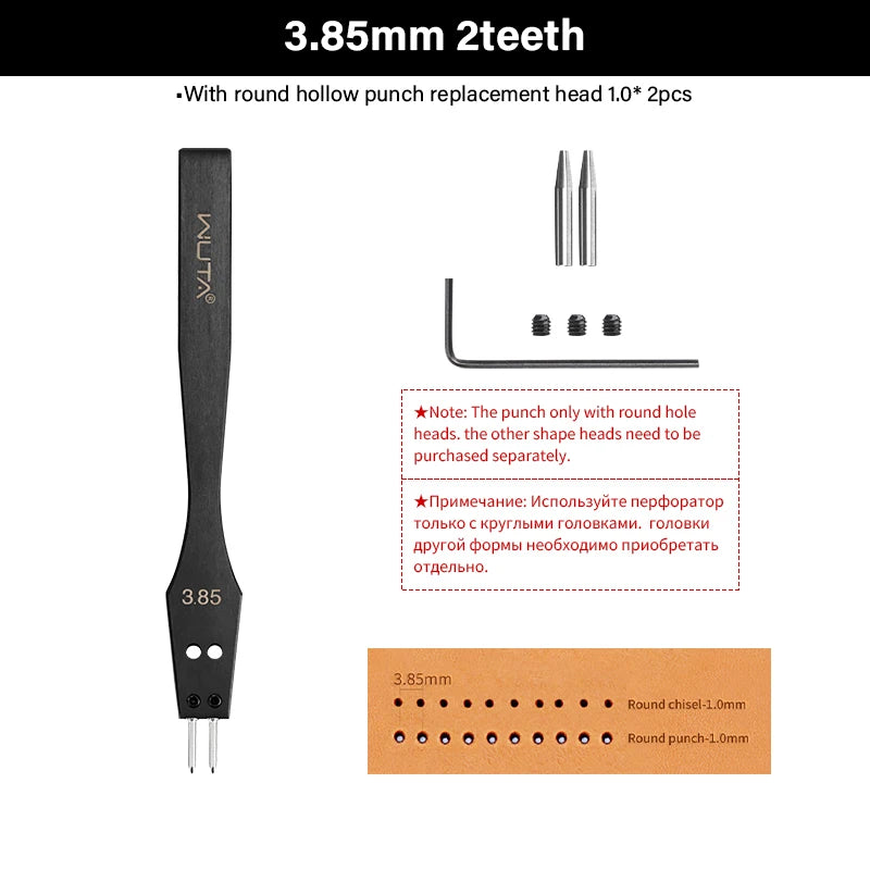 3G Leather Punches Head Replaceable Pricking Iron Removable Diamond Olive Round Hole French Style Chisel DIY Craft Tools| WUTA