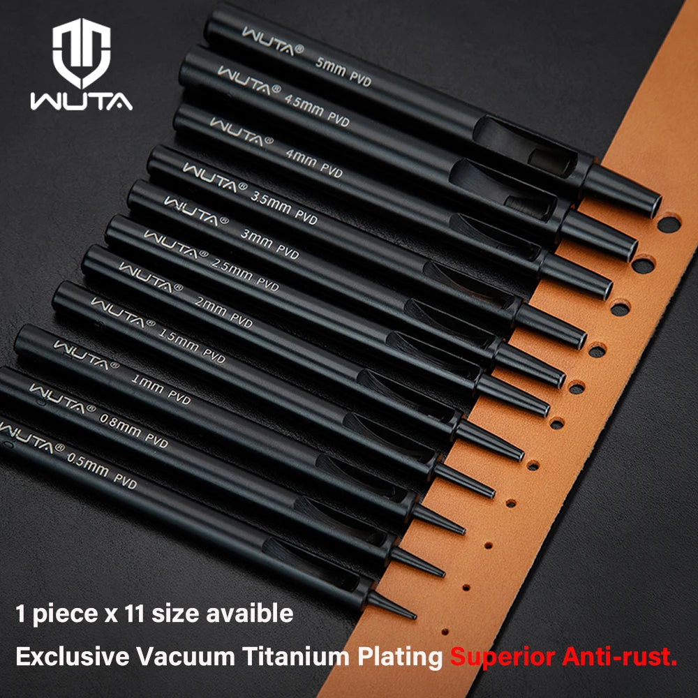 1PC Round Hole Hollow Puncher Black Titanium Plated Punch Hole Tool | WUTA