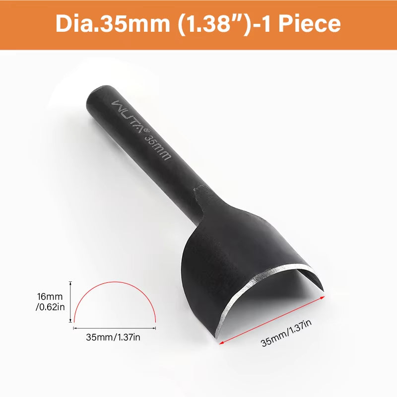 WUTA 1Pc Half-Round Punch Arc-Shaped Clear Sharp Punch Leather Craft Cutter Strap Anti-rust Tool