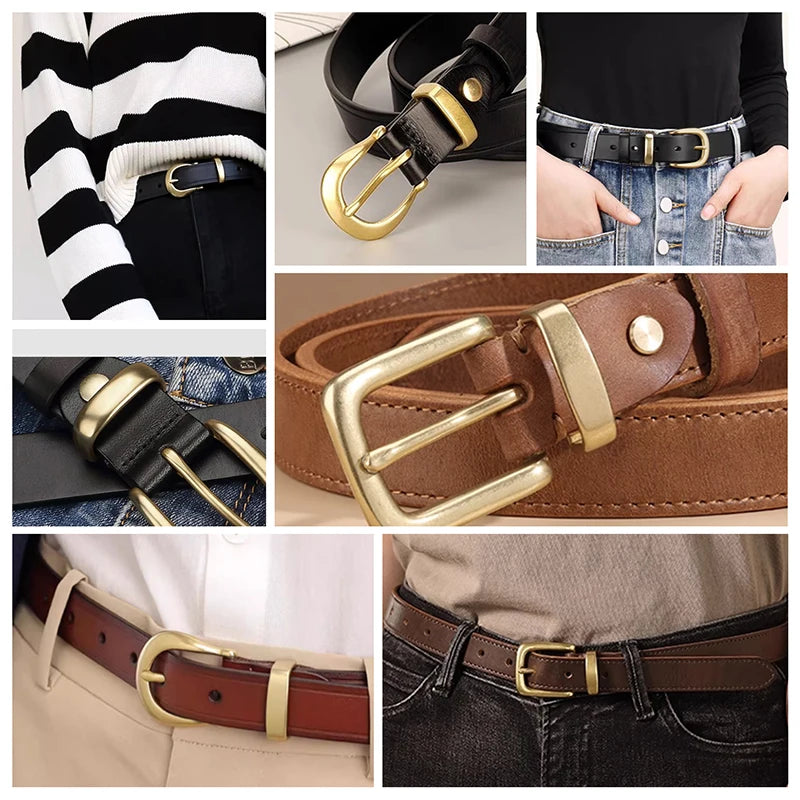 D-Shape Belt Keeper Solid Brass Belt Strap Loop Ring Buckle | WUTA
