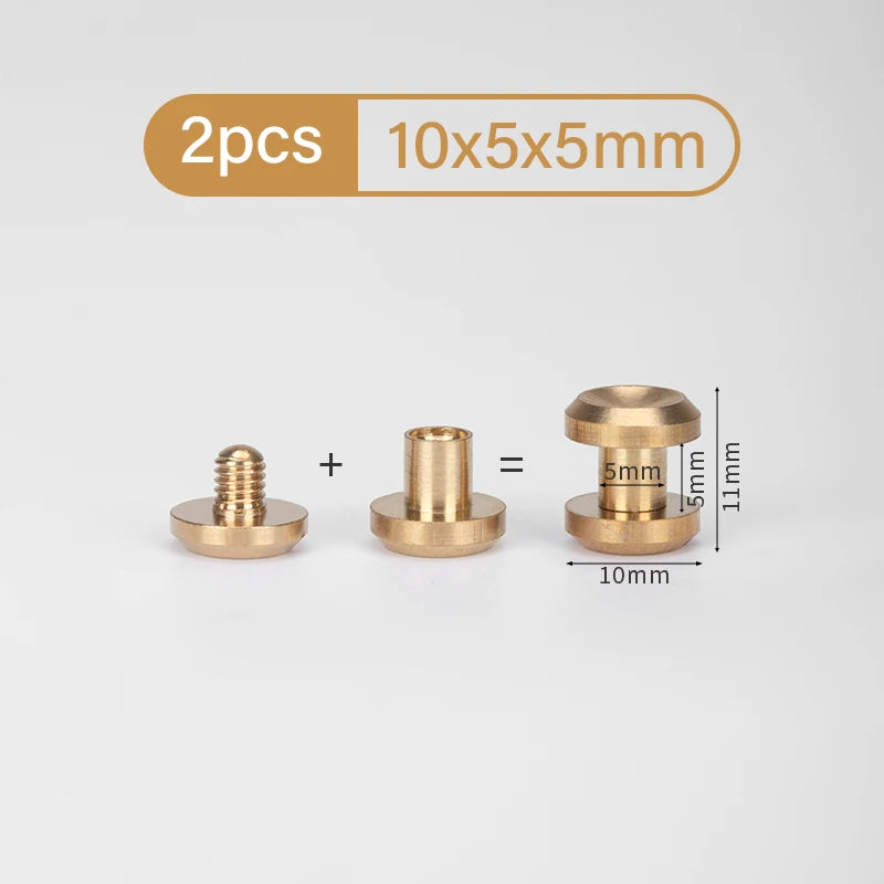 Solid Brass Chicago Screws Nail Concave Head Rivets Durable| WUTA