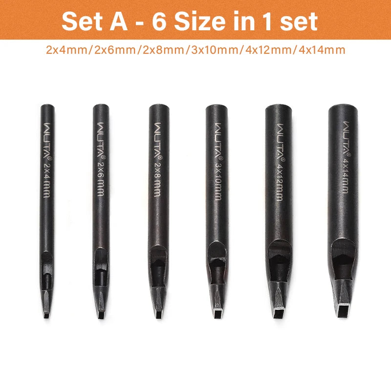 Leather Hole Punch Set Rectangle Shape Anti-Rust Leather Craft Oblong Punching Tool|WUTA