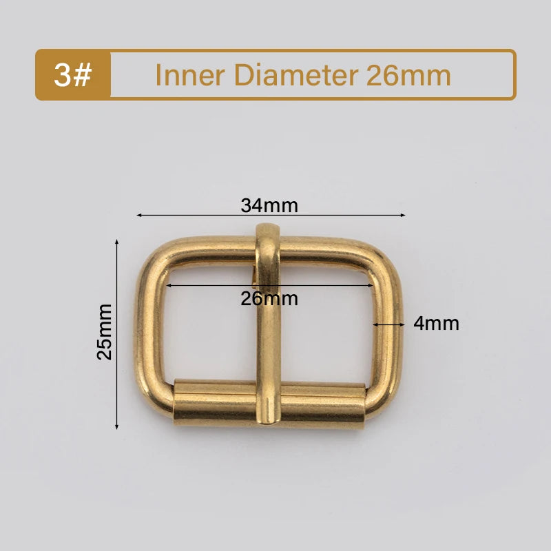 Senior Solid Brass Belt Buckle Center Bar Roller Buckle | WUTA