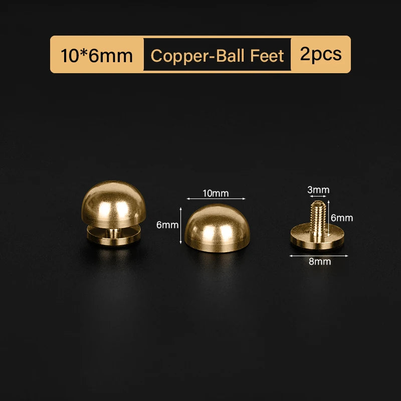 Solid Brass Leather Rivets Spike Studs Handbag Bottom Protecting Feet Nail Bucket Mushroom Screw Back Flat Rivet | WUTA