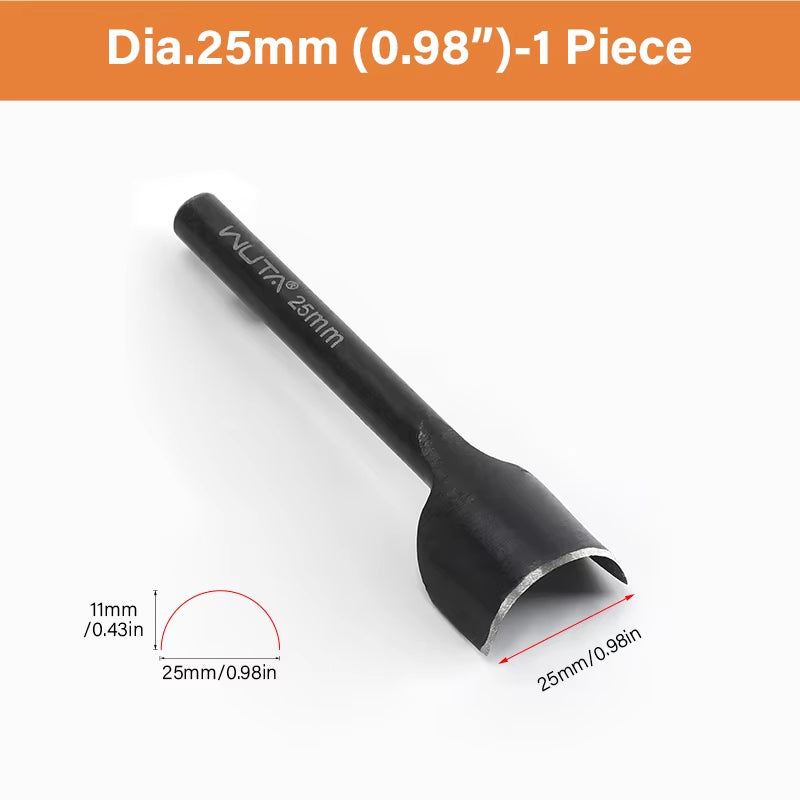 WUTA 1Pc Half-Round Punch Arc-Shaped Clear Sharp Punch Leather Craft Cutter Strap Anti-rust Tool