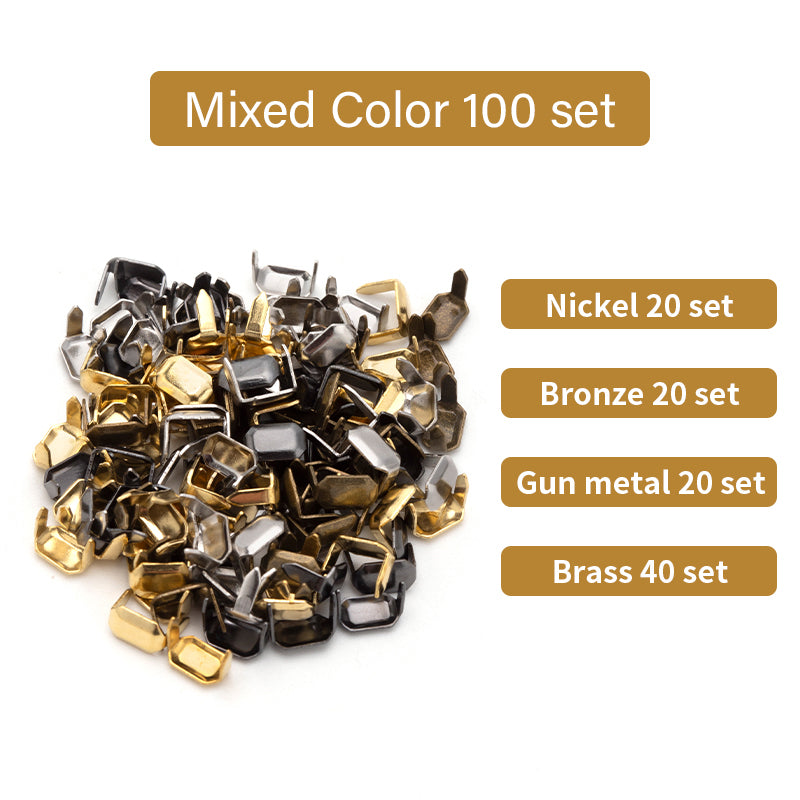 50/100 Set Solid Brass Claw Studs Belts/Leathercraft Rivets | WUTA