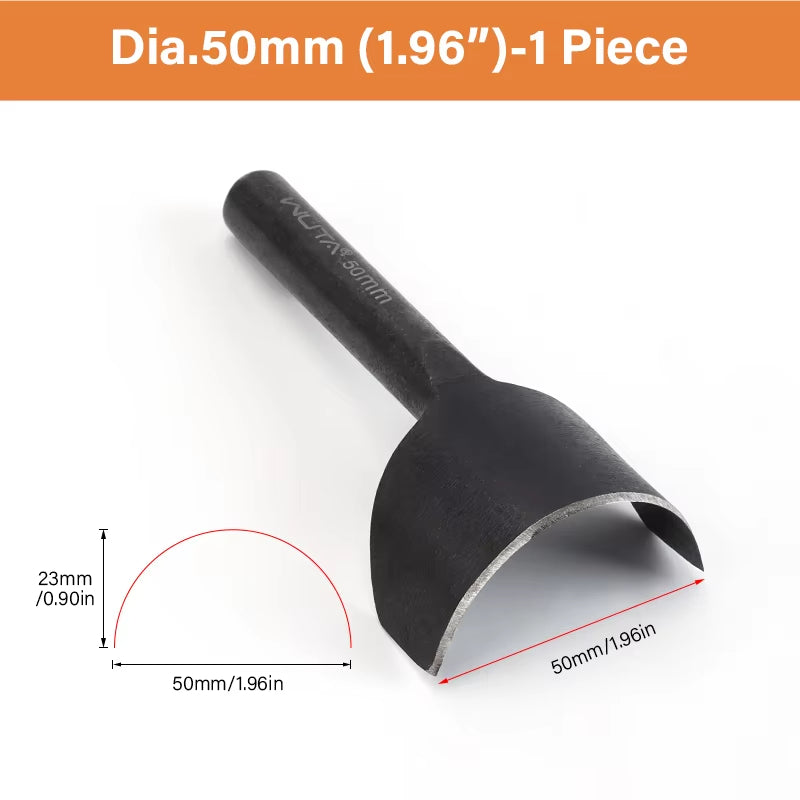 WUTA 1Pc Half-Round Punch Arc-Shaped Clear Sharp Punch Leather Craft Cutter Strap Anti-rust Tool