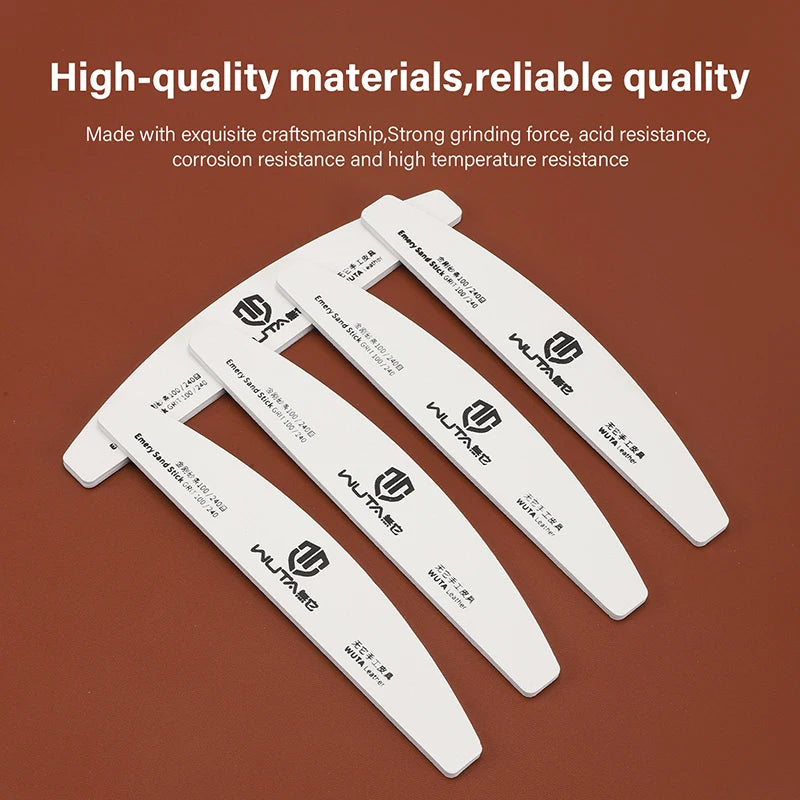 Sanding Sticks Leather Edge Polishing Board 100/240 Grit Reusable Craft Tool|WUTA