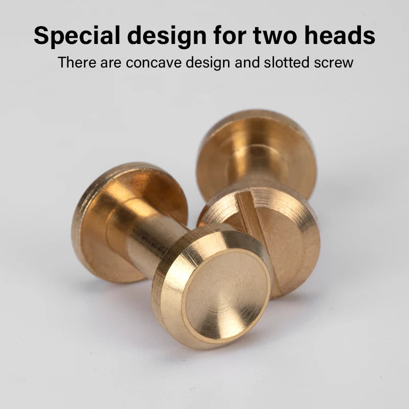 Solid Brass Chicago Screws Nail Concave Head Rivets Durable| WUTA