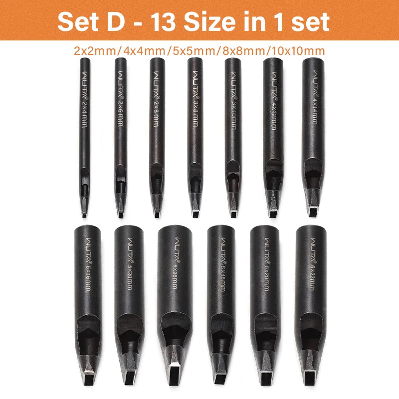 Leather Hole Punch Set Rectangle Shape Anti-Rust Leather Craft Oblong Punching Tool|WUTA