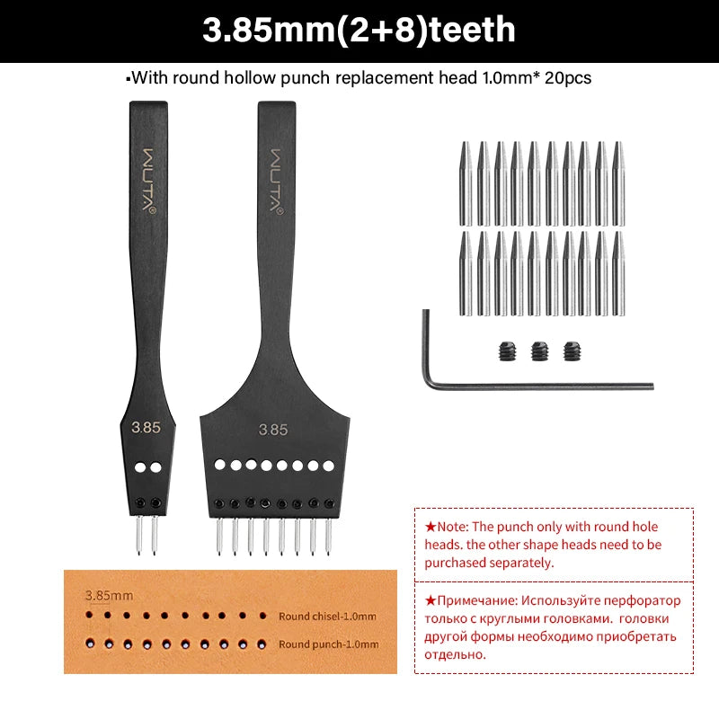 3G Leather Punches Head Replaceable Pricking Iron Removable Diamond Olive Round Hole French Style Chisel DIY Craft Tools| WUTA