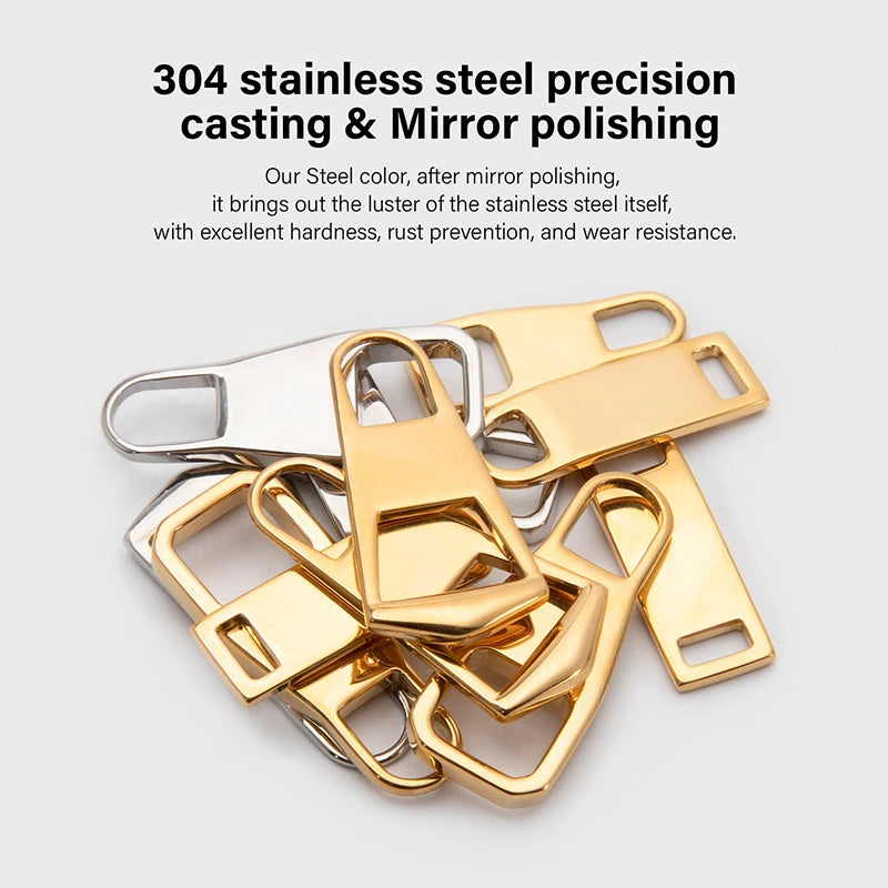 Stainless Steel Zipper Head Replacement Slider DIY Repair Kit|WUTA