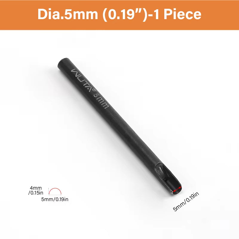WUTA 1Pc Half-Round Punch Arc-Shaped Clear Sharp Punch Leather Craft Cutter Strap Anti-rust Tool