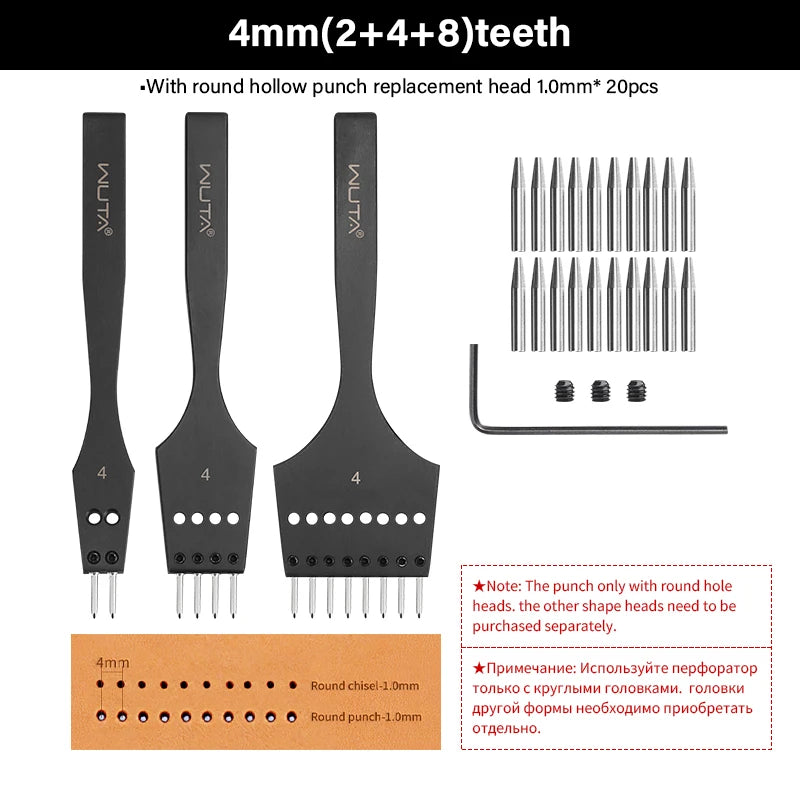 3G Leather Punches Head Replaceable Pricking Iron Removable Diamond Olive Round Hole French Style Chisel DIY Craft Tools| WUTA
