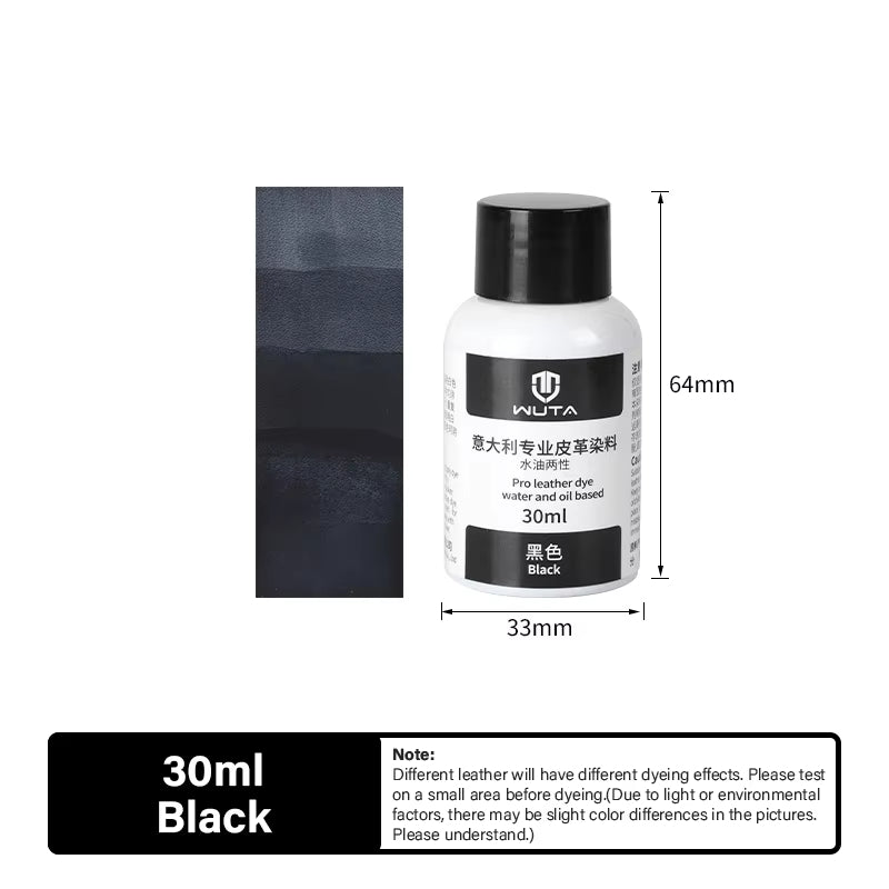 WUTA 30ml Italy Leather Dye Water & oil Based Penetrating,Permanent Dye DIY Coloring Uncoated Leather